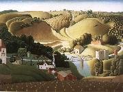 Grant Wood Stone rampart painting